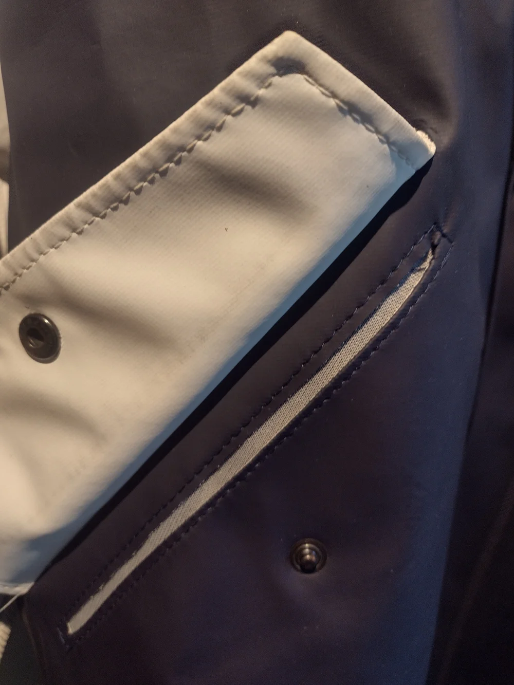 Elka Two-Tone Navy and White Hooded Jacket
